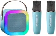 Wireless Karaoke Speaker Bluetooth Microphone K12 Home KTV Karaoke Machine RGB Light Portable Mini Bluetooth Speaker (Blue)