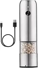 Pepper Mill - Salt Grinder | Electric Pepper Grinder | Automatic Salt Shakers | Rechargeable Peppercorns Mill | Salt Crusher | Ceramic Grinding Core | Portable Pepper Grinding Machine for Kitchens