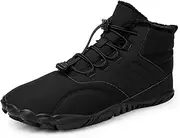 [RUFONE] Winter Hike Barefoot Boots Womens,Minimalist Warm Zero Drop Snow Boot Slip On Barefoot Footwear Men Wide Waterproof hike barefoot shoes women