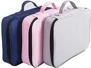 Waterproof Document Bag, Large Capacity Compartmentalized Oxford Cloth File Organizer Bag, Portable Safe Document Storage Bag for Passport Certificates (Navy Blue)