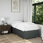 vidaXL Bed Frame without Mattress Dark Grey King Single Fabric