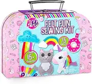 Felt Creative Arts and Craft Sewing Supplies Kit for Boys and Girl Ages 8+ Make Your Own 15+ DIY Characters - Educational Hand Sewing Box Set - Starter Beginner Sewing Kits – Gifts for Kids