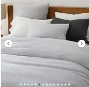 NWT West Elm KING/CAL KING Dreamy Gauze Cotton Duvet Cover - FROST GRAY New