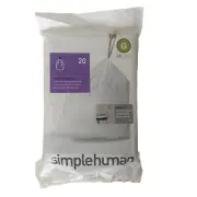 Simplehuman Custom Fit Liners 30L - 8 US Gal 20 Ct Size G NEW
