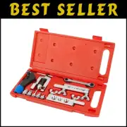 9 Dies Complete Flaring Swage Tool Kit with Tubing Cutter & Ratchet Wrench