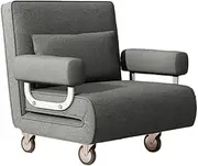 Rolling Folding Sofa Bed, Sofa Bed Chair on Wheels, Chair Bed, Couch Bed with Adjustable Backrest & Pillow, Lounge Chair with Padded Armrest for Living Room, Apartment, Office(Gray,26.8*30*32.7in)