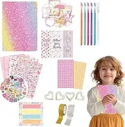 Kids Journal Set | Scrapbook & Diary Art Crafts Kit - Scrapbook & Diary Art Crafts Kit, Girls Journal Scrapbook Kit, Creative Journaling Art Crafts Kit for Boys, Kids Aged 4+