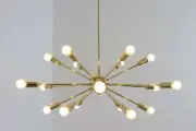 Modern Handmade Sputnik Chandelier Mid Century Brass Starburst Ceiling Light