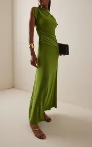 [SIMKHAI] Shanelle Draped Jersey Midi Dress