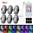 6PCS Wireless LED Strobe Light Remote Anti-Collision USB Charing Warning Light