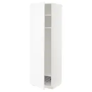 METOD high cabinet w shelves/wire basket, white Enköping/white wood effect, 60x60x200 cm