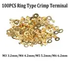 Ring Type Crimp Terminal Replacement Golden Insulated Spade 100pcs/kit