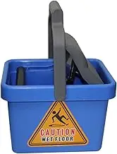 Cleanlink Foot Operated Mop Bucket Plastic Wringer 9 Litre, Blue, (12083)