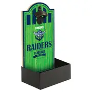 Canberra Raiders NRL Wall Bottle Opener Sign with Catcher