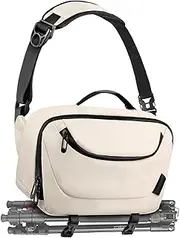 TAAOKA Camera Sling Bag,Waterproof Camera Case with Tripod Holder,Lightweight DSLR/SLR/Mirrorless Camera Bags Crossbody for photographers-Beige