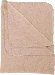 Engel Natur, Baby Fleece Blanket with Shell Edge, 100% Wool (kbT) (80 x 100 cm, Sand Melange)