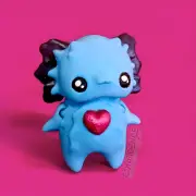 Axolotl Fairy Flexi Pixie Desk Friend Shelf Sitter: 3D Printed, Hand-Painted