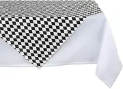 DII Halloween Tabletop, Harlequin Collection, Table Topper, 40x40, Black and Cream