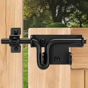 BOODVON Slide Bolt Gate Latch for Wooden Fence, Sliding Bolt Gate Latch Door Lock Hardware with Padlock Hole, Slide Bolt for Outdoor Gates/Yard Fence/Shed Door/Barn Door, Black, 4 Pack