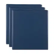 3x Marbig Clearview 3 D-Ring Insert Binder A4 File 50mm Document Organiser Blue