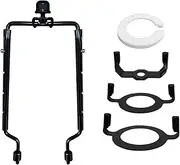 Shusmda 2Piece Lamp Shade Harp Holder 7Inch E14,E26,E27 Light Base Adapter Black Horn Frame Lampshade Bracket