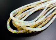 AAAA Genuine Natural Ethiopian Opal Faceted Rondelle Gemstone Beads RDF99
