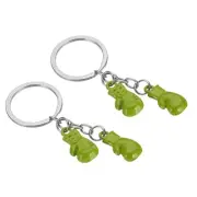2Pcs Boxing Keychain Mini Cute Boxing Gloves Key Chain Sport Pendant Light Green