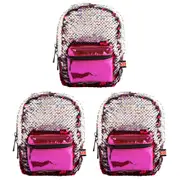 3PK MDI BooBoo Backpack Minis Sequin Fuchsia Mini Bag/Purse 11x13cm Kids 3y+