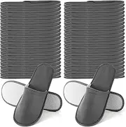 60 Pairs Disposable Slippers, Non Slip Closed Toe Slippers Unisex Disposable Slippers for Men and Women, Hotel, Home, Guest, Spa, Travel, Massage, 2 Sizes