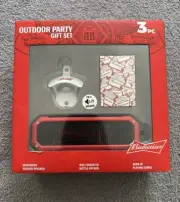 Budweiser Outdoor Party Gift Set Bluetooth Speaker Bottle Opener Playing Cards