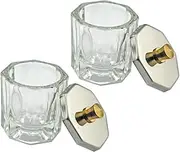 Ipetboom Nail Art Liquid Crystal Cups 2 Pack Octagonal Shape for Acrylic Gel Nails