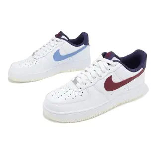 【NIKE 耐吉】Air Force 1 07 男鞋 女鞋 白 藍 紅 AF1 休閒鞋 鴛鴦 內外不同色 草寫(FV8105-161)