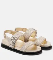 [Jimmy Choo] Jimmy Choo Verity embellished glitter sandals AU 4 gold
