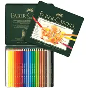 Faber-Castell 24 Polychromos Artist Colour Colouring Pencils Tin Set