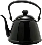Noda Horo Drip Kettle II Enamel, 0.6 gal (2 L), Induction Compatible, Black, Made in Japan DK-200BK