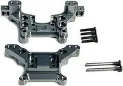 2PCs Front ＆ Rear Metal Shock Mount Parts, RC Car Upgrade Parts, 16170 16180, for Hyper Go H16BM H16GT H16DR Jetwood MJX 1/16 Scale RC Car (Dark Grey)