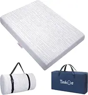 Travel Cot Mattress, Timkos Cot Mattress Foldable Portacot Mattress with Removable Zipper Cover and Carrying Bag, Waterproof Baby Cot Mattresses 8cm Thickness, Portacot Mattress Topper
