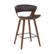 Armen Living Jagger Modern 26-inch Wood and Faux Leather Counter Height Bar Stoo