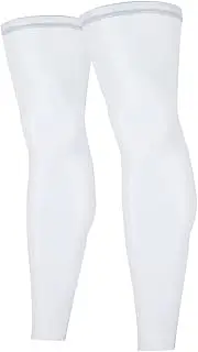 [KAYLRE] Leggings Set Cycling Leg Warmers Men Women MTB Bike Bicycle Sports Running Basketball Soccer Compression Leggings UV Protection Legging Set (Color : TT01 White, Size : XL)