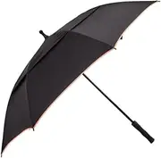Portable Golf Umbrella 53 Inch Windproof Reinforcement Stick Umbrella Push Cart Compatible Auto Open Double Canopy Umbrella for Men Women Business
