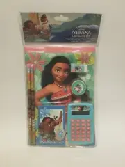 Disney Moana 7-pc Stationery Set Calculator Pencil Eraser Sharpener Memo Notepad