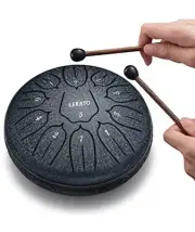 LEKATO Steel Tongue Drum 6" 11 Notes D Key Percussion Instrument Hand Pan Drum