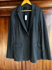 Banana Republic Blazer 16 Tall Gray Stretch Single Breasted Office Career NEW