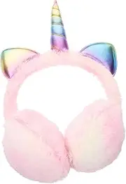 [FOMIYES] Cute Unicorn Earmuff Headband Plush Winter Ear Warmers for Outdoor Activities and Soft for Skiing Snowboarding and Hiking
