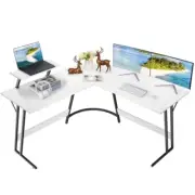 L Shaped Computer Desk - Home Office Study Desk , Gaming Desk Corner Table White