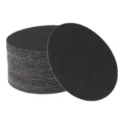 Sandpaper Round 125x125mm 60 Grit 50 Pcs Black Hook & Loop Sanding Sheets
