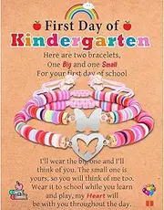 [IKIATY] First Day of School Kindergarten Preschool Gifts, Mom and Daughter Matching Bracelets Set, Back to School Gifts for Girls Daughter