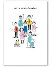[Simson] Leaving Job Waving Goodbye Card in White
