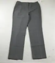 Adrianna Papell Pants Womens 12 Gray Flat Front Straight Leg Lightweight NWT