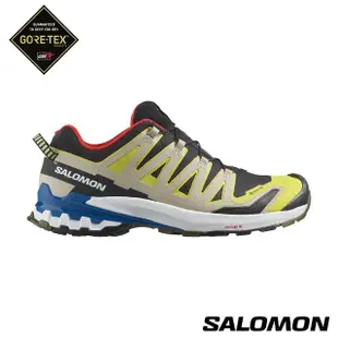 【salomon官方直營】男 XA PRO 3D V9 Goretex 健野鞋(黑/毛茛黃/藍)